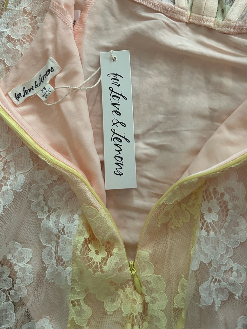 For Love & Lemons Blossom Maxi Dress Multi Pastel Lace XS NWT Sold Out Revolve - Picture 4 of 8